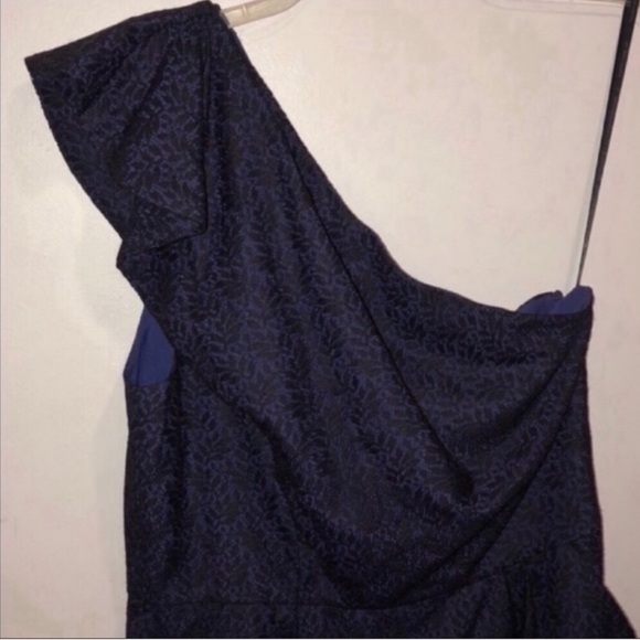 BCBGeneration NWT Navy Lace Overlay One Strap Summer Formal Cocktail Dress - Picture 7 of 8